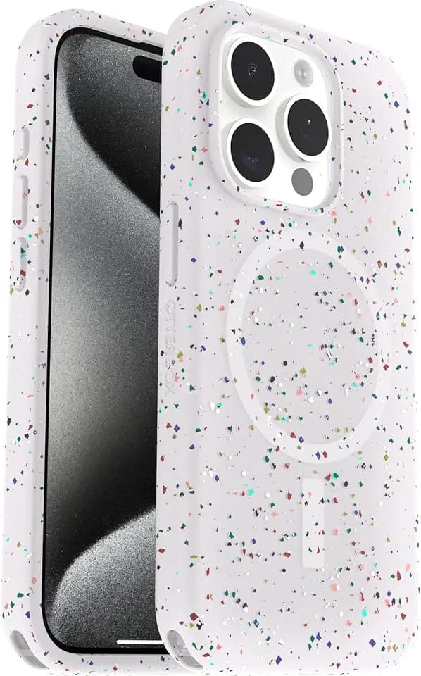 OtterBox Core Series for MagSafe for iPhone 15 Pro - Sprinkles White, Sleek Rubber Design, Smooth Finish, Camera Bumpers, and Protective Screen Lip, Ultra-Thin, Sleek iPhone Case