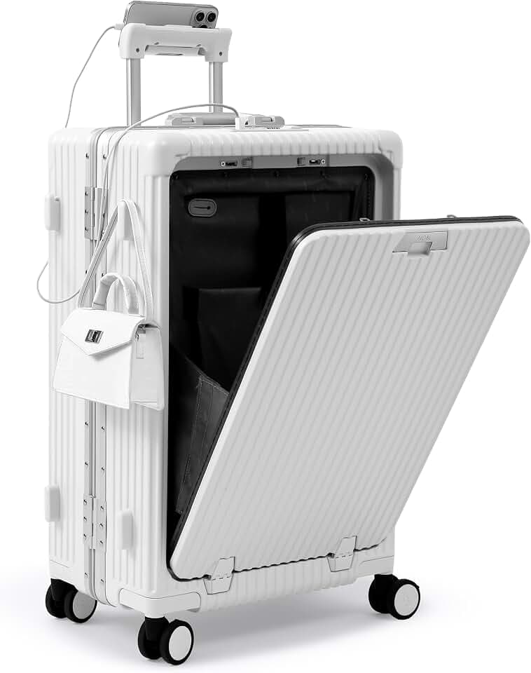Nobl Travel Zipperless Check in Suitcase, Medium, Aluminum Frame, TSA Locks