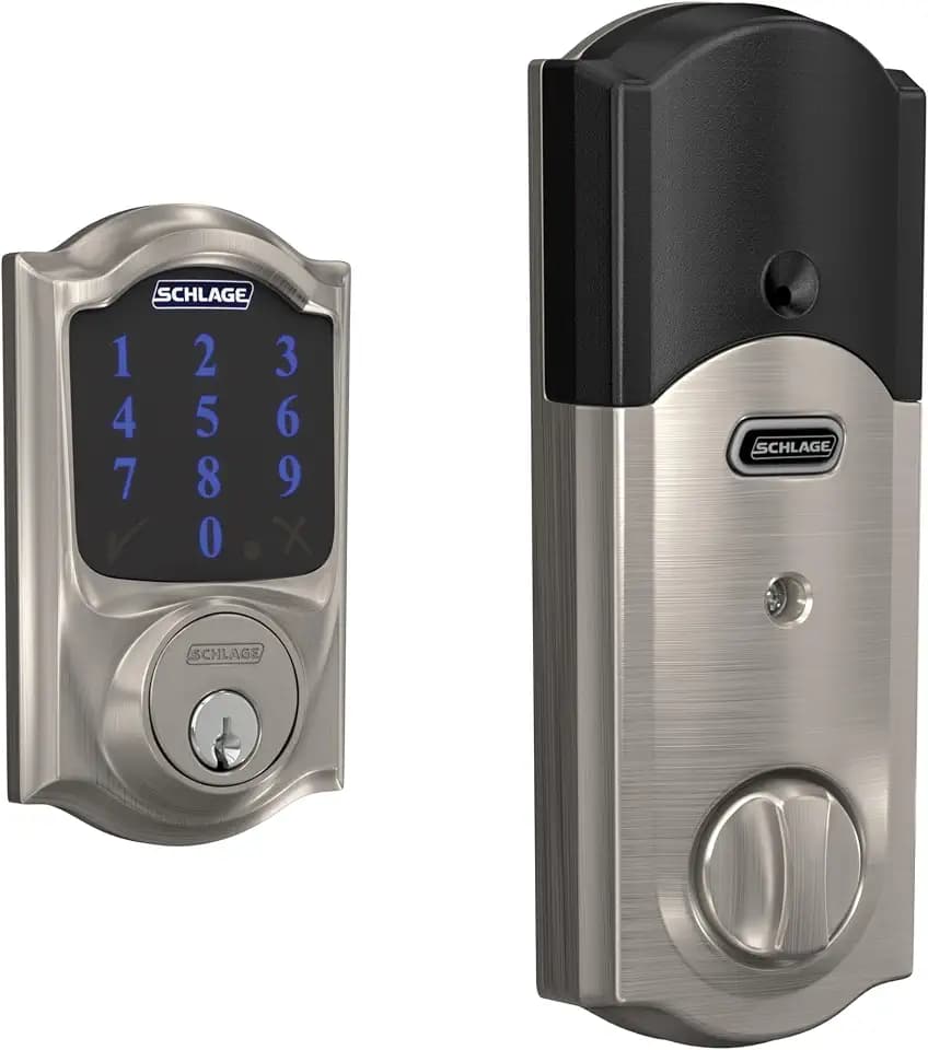 Schlage Connect Smart Deadbolt Lock with Camelot Trim, Satin Nickel