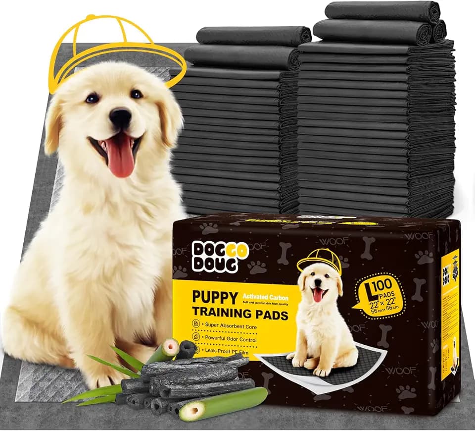 Charcoal Small Puppy Pads Pee Pads for Dogs 22"x22" 100 Count