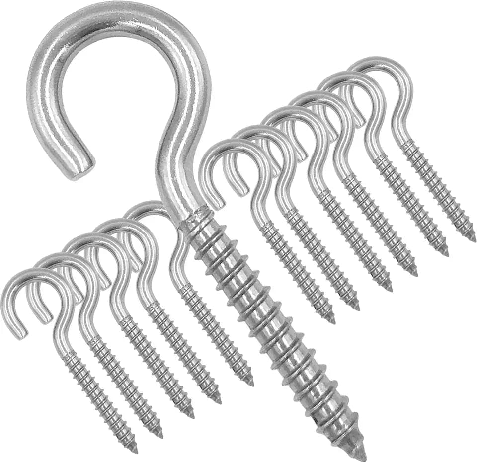 24-Pack 304 Stainless Steel Screw Eyes, Heavy Duty Screw in Eye Hooks Ring