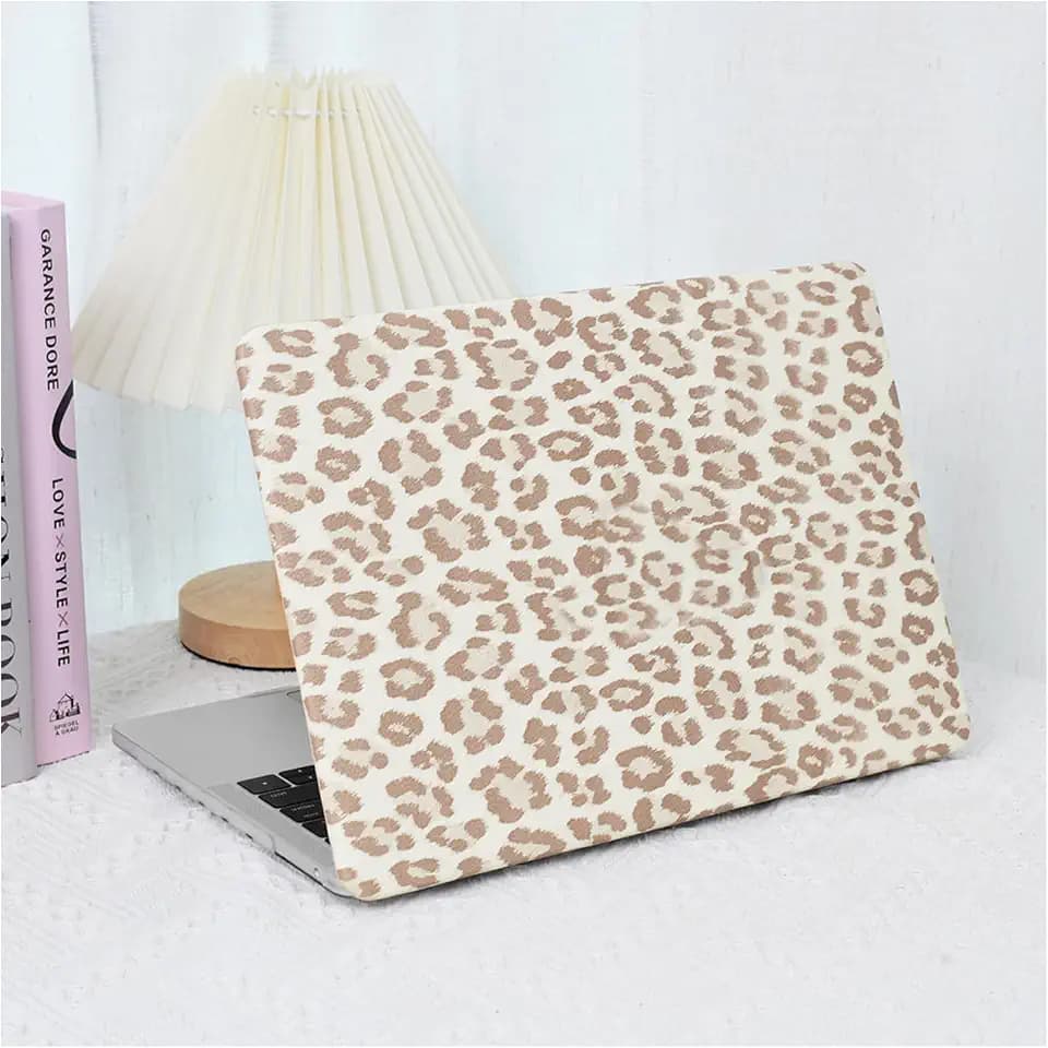 for MacBook Pro 13 Inch Case 2016-2026 M2 M1,Leopard White