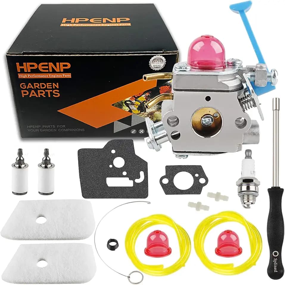 128LD Carburetor Air Filter Tool Fuel Line Filter Carb Tune Up Kit for Husqvarna Trimmer Edger 128C 128CD 128L 128R 128RJ Trimmer Edger Replaces 545081848 C1Q-W40A