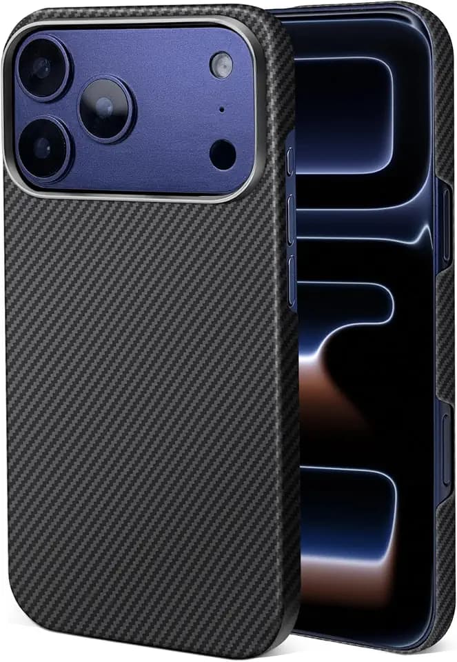 Case for iPhone 17 Pro Max, 600D Aramid Fiber, MagSafe, Black