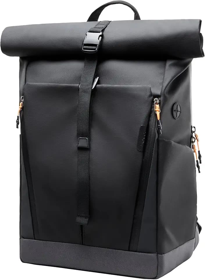 Inateck Laptop RollTop Rucksack Herren Damen 25L, Spritzwassergeschützt Schulrucksack Reiserucksack Stylische Tagesrucksack mit 17 Zoll Laptopfach, für Freizeit Job Sport Reisen