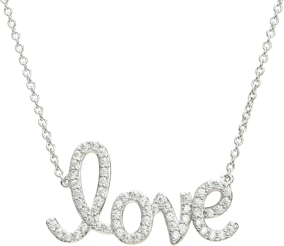 Ankra Damencollier 45cm mit Schriftzugsanhänger 925er Sterling-Silber rhodiniert VNAKRJ-NL0077