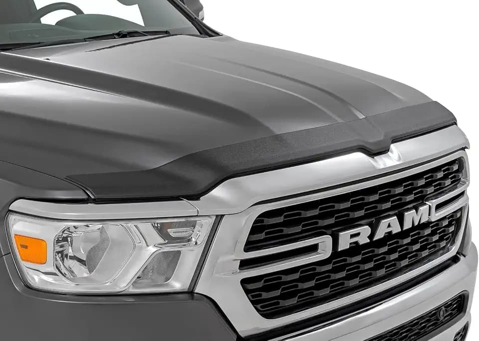 Rough Country Hood Protector for Ram 1500 (2019-2026) – High-Density Thermoplastic, No-Drill 3M Install, Flat Black