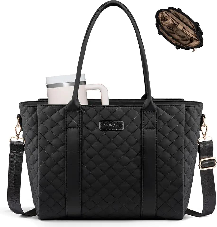 LOVEVOOK Teacher Tote Bag for Women, Work Tote Bag fits 15.6-Inch Laptop