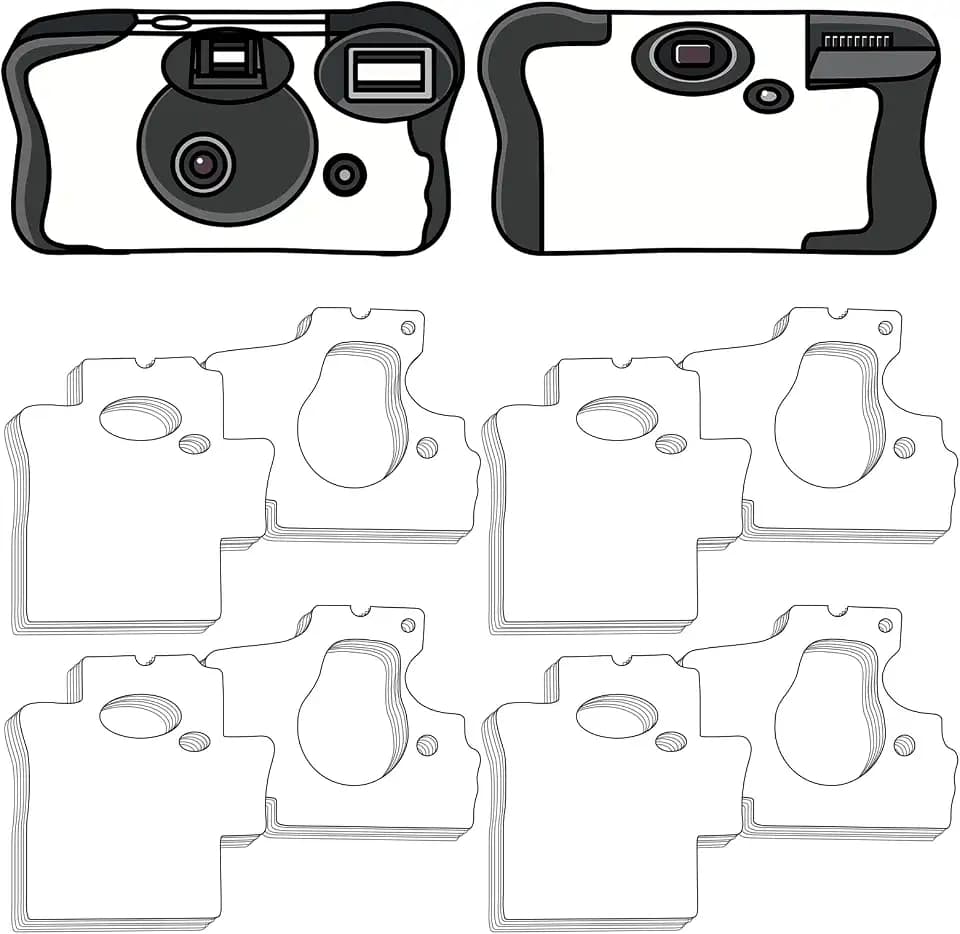 gisgfim 96 Pack Disposable Camera Sticker Wraps Compatible with Kodak Funsaver Disposable Camera One Time Single Use Cameras Wraps Sticker for Wedding Bulk DIY Template Design Baby Shower Party