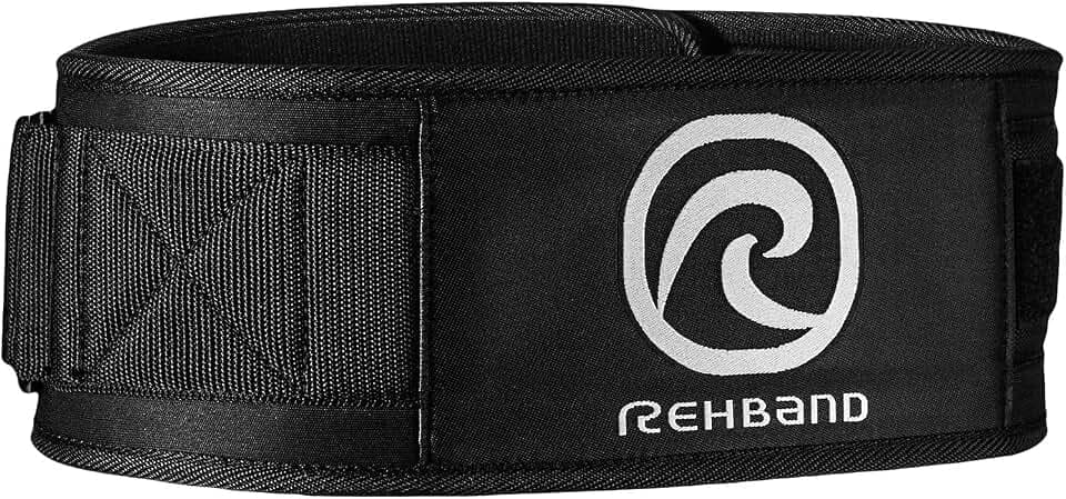 Rehband Gewichthebergürtel Herren & Damen Schwarz, Lifting Belt für Powerlifting, Bodybuilding & Gewichtheben, hochbelastbarer Trainingsgürtel