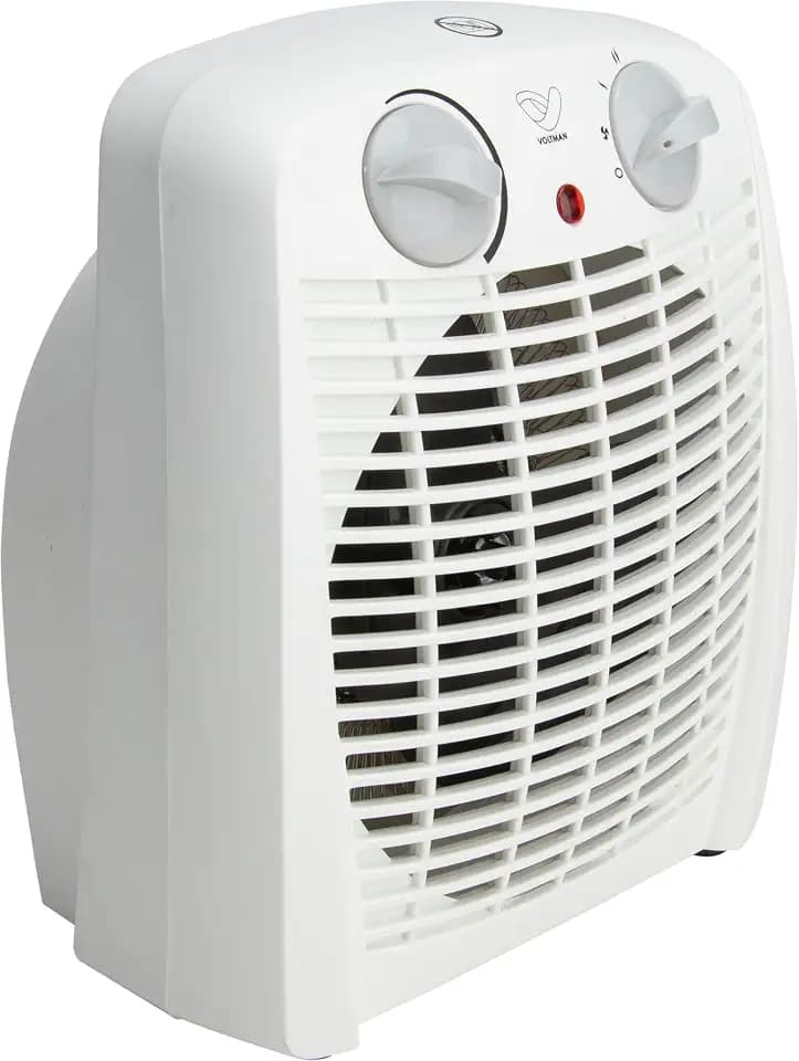 DIO - Tragbarer Heizlüfter 2000W - Regelbarer Thermostat - 2 Heizleistungen - 3 Modi - Kompakt und Leicht für Schlafzimmer - Büro - Badezimmer - Weiß