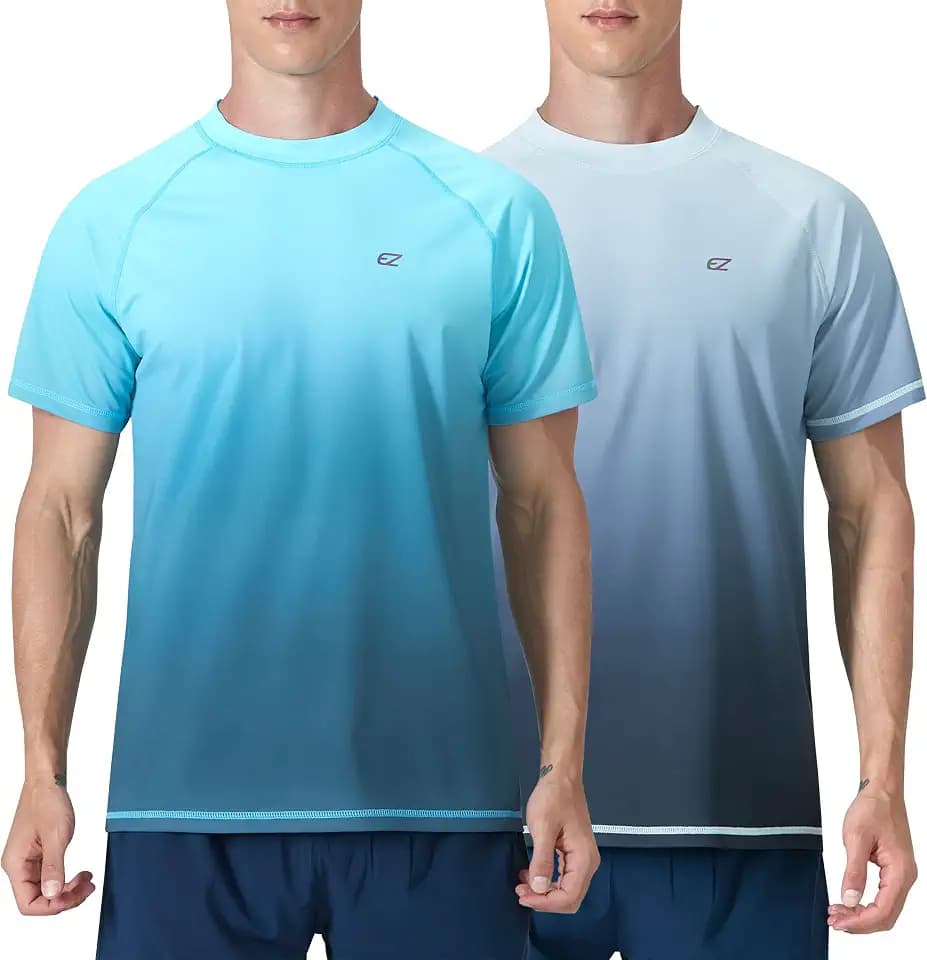 EZRUN Men's UPF 50+ Swim Shirts Cooling Rash Guard for Fishing Surf Beach