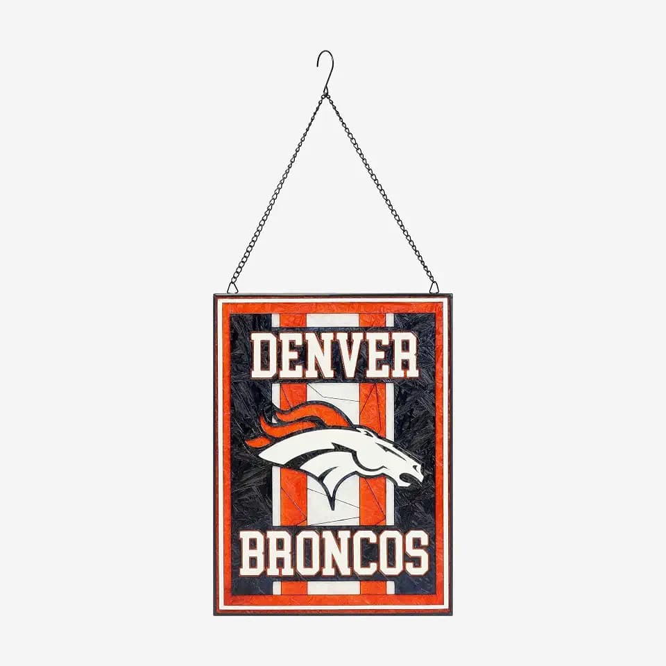 FOCO Denver Broncos NFL Team Stripe Stain Glass Sign