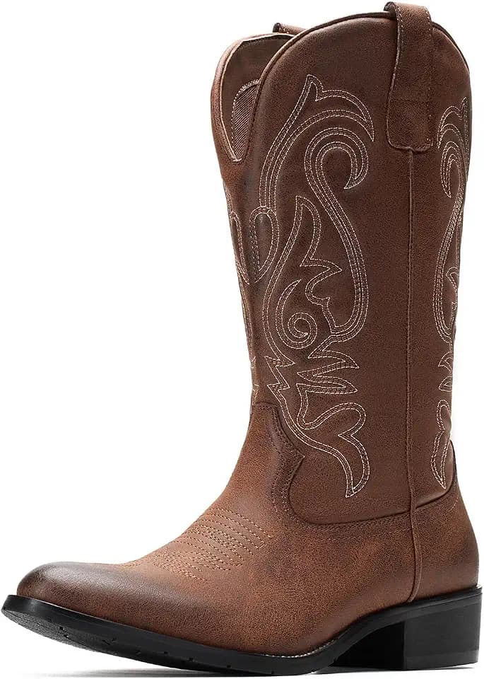 Men's Pointed Toe Comfort Fit Retro Western Cowboy Boots