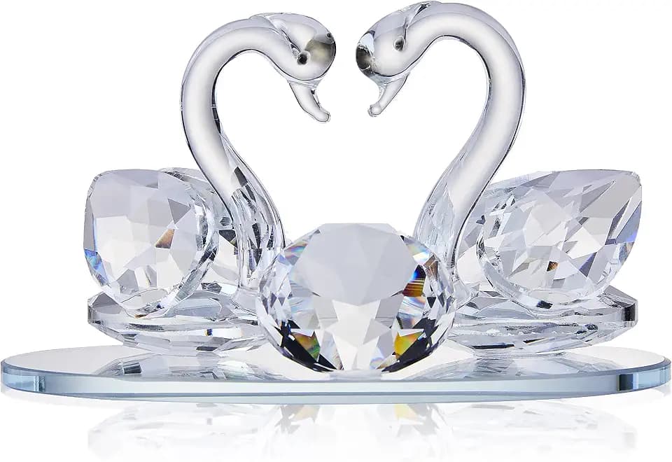 Deko-Kristallglas Doppelschwan Modell mit Swarovski-Kristallen