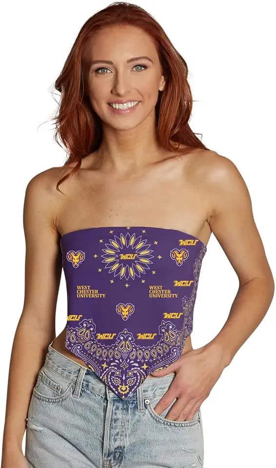 Lojobands Women's Bandana Top Tailgate Outfit College Tank Top Crop Top Made in USA One Size Fits Most