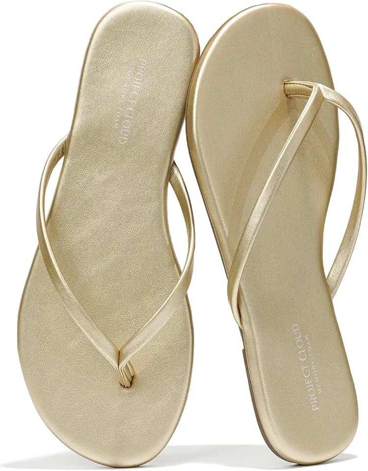 Project Cloud Flip Flops for Women Memory Foam Flats Sandals