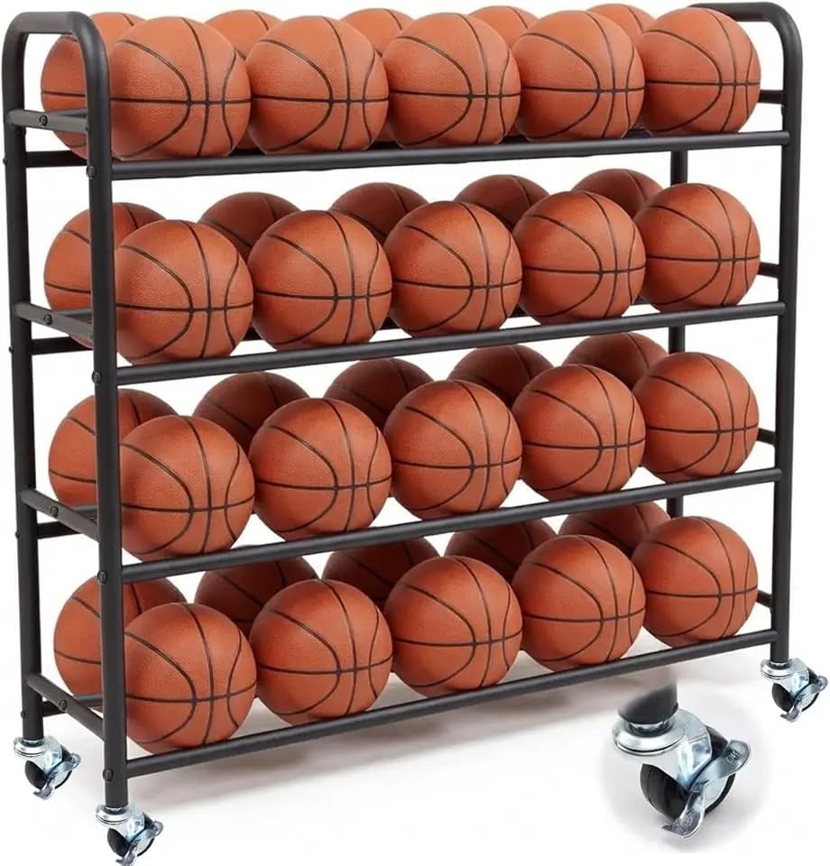 Colingmill 40 Balls Heavy Duty Basketball Rack with Wheels