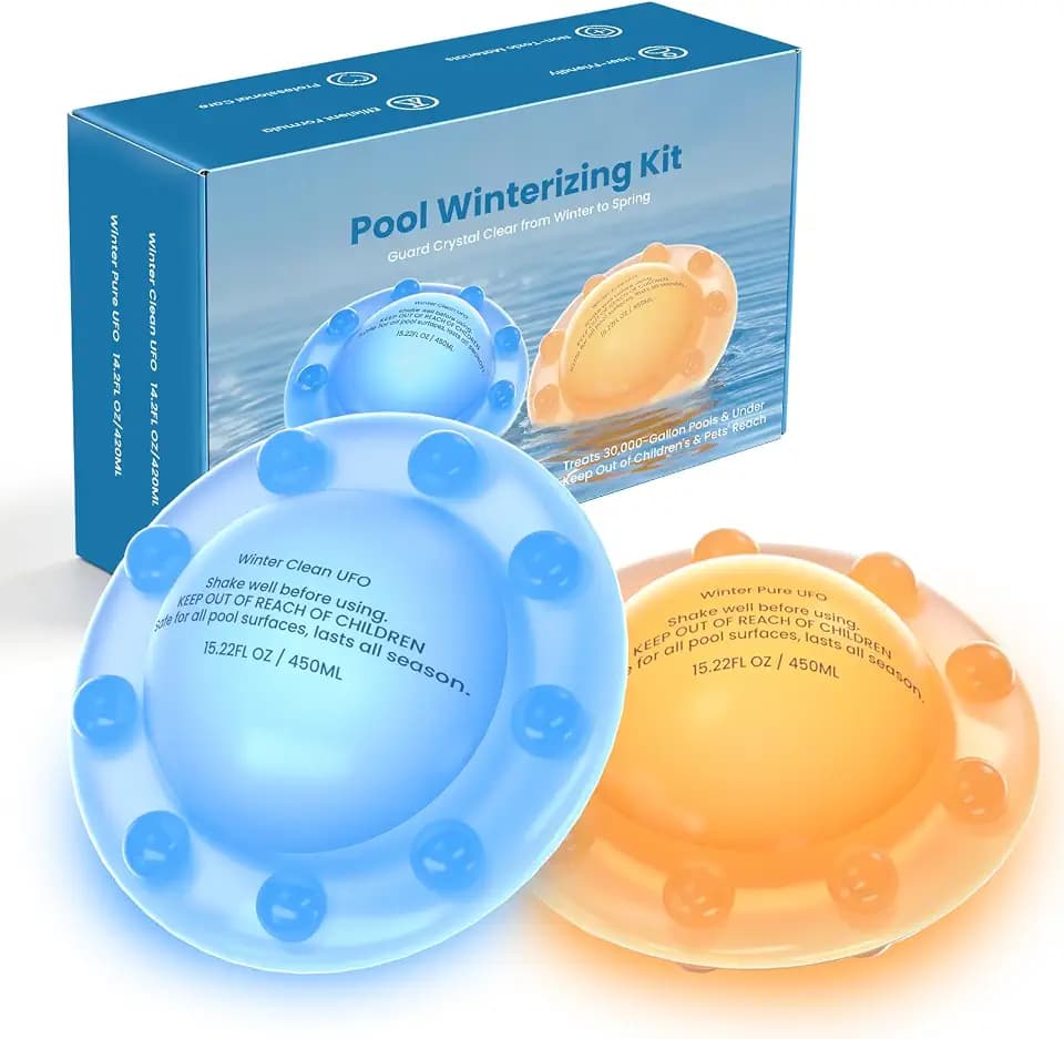 Pool Winterizing Pill, All-in-One Winter Closing Kit Capsule for Above Ground & Inground Pools, Treats up to 35,000 Gallons, Long-Lasting Formula, 450ML