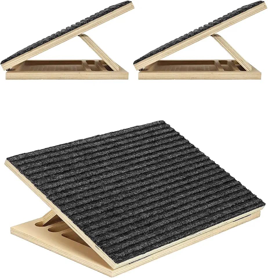 Foldable Wooden Dog Ramp for Stairs, Non-Slip Pet Ramps for Staircase, 2 Pack for Small and Middle Dogs and Cats, Step and Stair for Injured and Elderly Pets (Longer 15.7in)