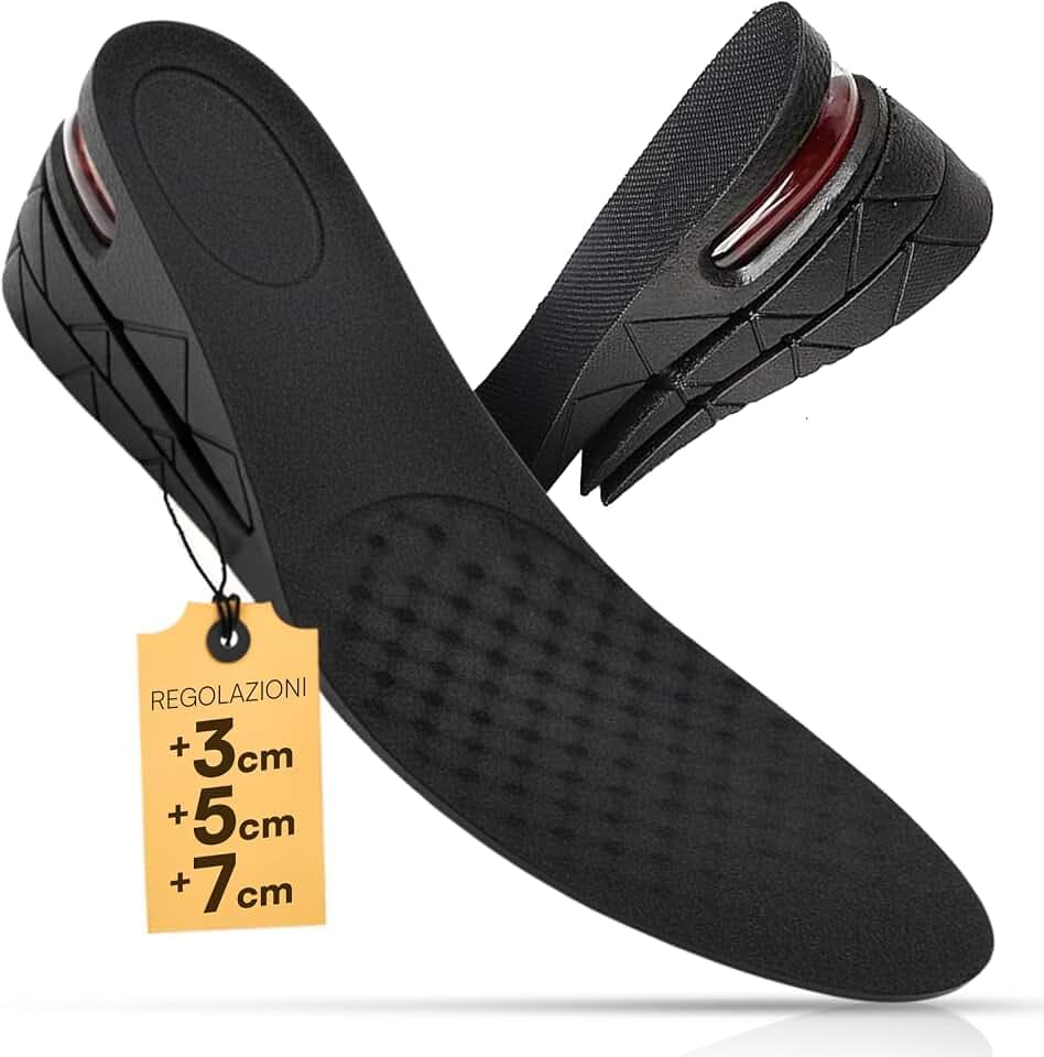 Fuloon 3 Layer 7 cm (2,75 Zoll) Einlegesohlen leder Up Air Cushion Erhöhung Höhe Einlegesohle Taller Pad