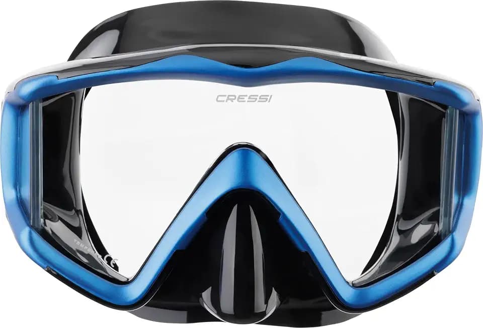 Cressi Perfect View Scuba Diving, Snorkeling Mask in Pure Comfortable Silicone - Available with Different Panoramic Lenses - Liberty Triside: Designed in Italy
