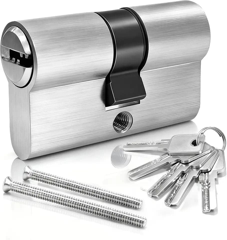 MANICAF Schließzylinder 25/25 mm, Profilzylinder 50mm, Tür Zylinderschloss Messing-Zink-Legierung, Euro-Zylinder für Dünne Türen, Innentüren, Kellertüren, Metalltüren, Zylinderschloss mit 5 Schlüsseln