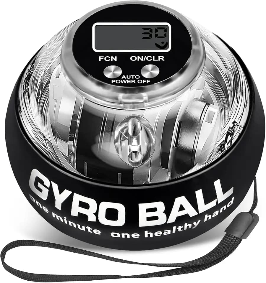Torque Ball Hand Exerciser, Grip Strength Trainer, Forearm Strengthener, Hand Strengthening Devices,Wrist Power Gyro Ball,Wrist Strengthener, Finger Exerciser with Auto-Start LED Lights and Digital Display