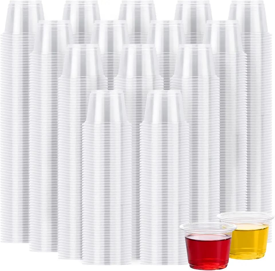 Lamosi 1000 Count 1 oz Plastic Shot Glasses Disposable, Jello Shot Cups