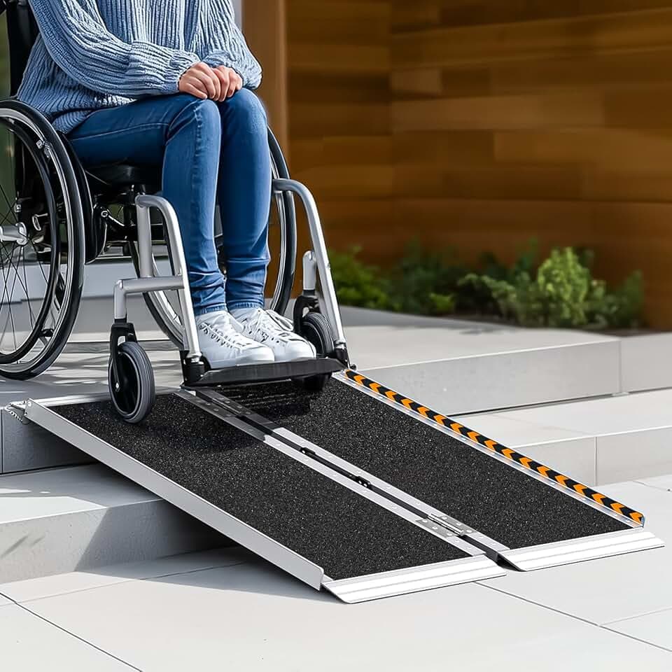 Portable Wheelchair Ramps 3FT for Home Steps, Non-Skid, Aluminum