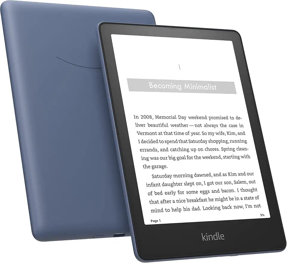 Amazon Kindle Paperwhite Signature Edition (32 GB) – With auto-adjusting front light, wireless charging, 6.8“ display, and up to 10 weeks of battery life– Without Lockscreen Ads – Denim