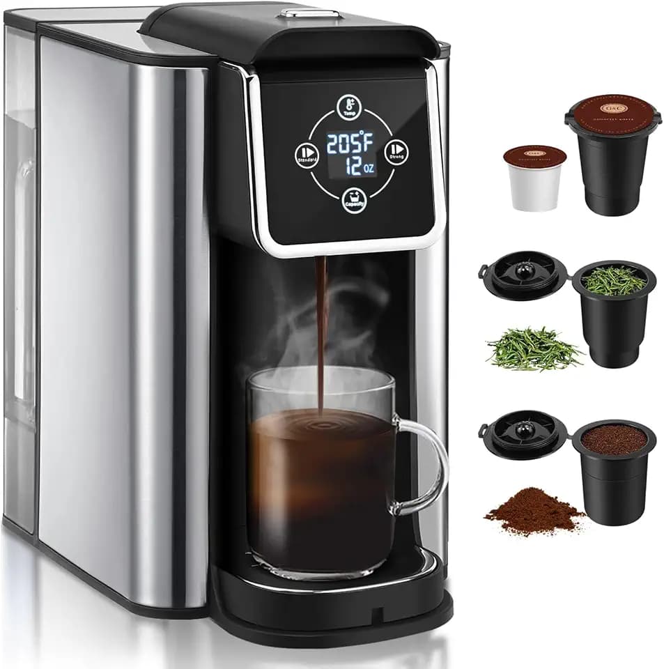 SIFENE 3-in-1 Single Serve Coffee Maker, K-Cup, Ground Coffee & Tea
