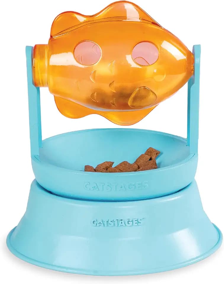 Catstages 2-in-1 Spinning Fish Treat Dispenser Cat Toy, 6.1" x 5.9"