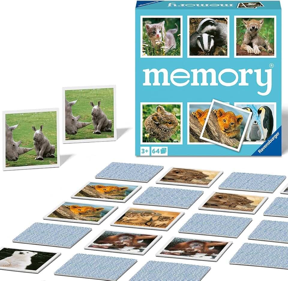 Ravensburger Memory® Tierkinder - 20879 - der Spieleklassiker für Tier-Fans, Merkspiel für 2-8 Spieler ab 3 Jahren