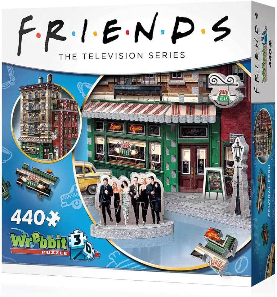 Wrebbit3D Friends 3D Puzzle Model of Central Perk | 440 Real Jigsaw Puzzle Pieces | Build the Iconic Cafe from the Hit TV Series