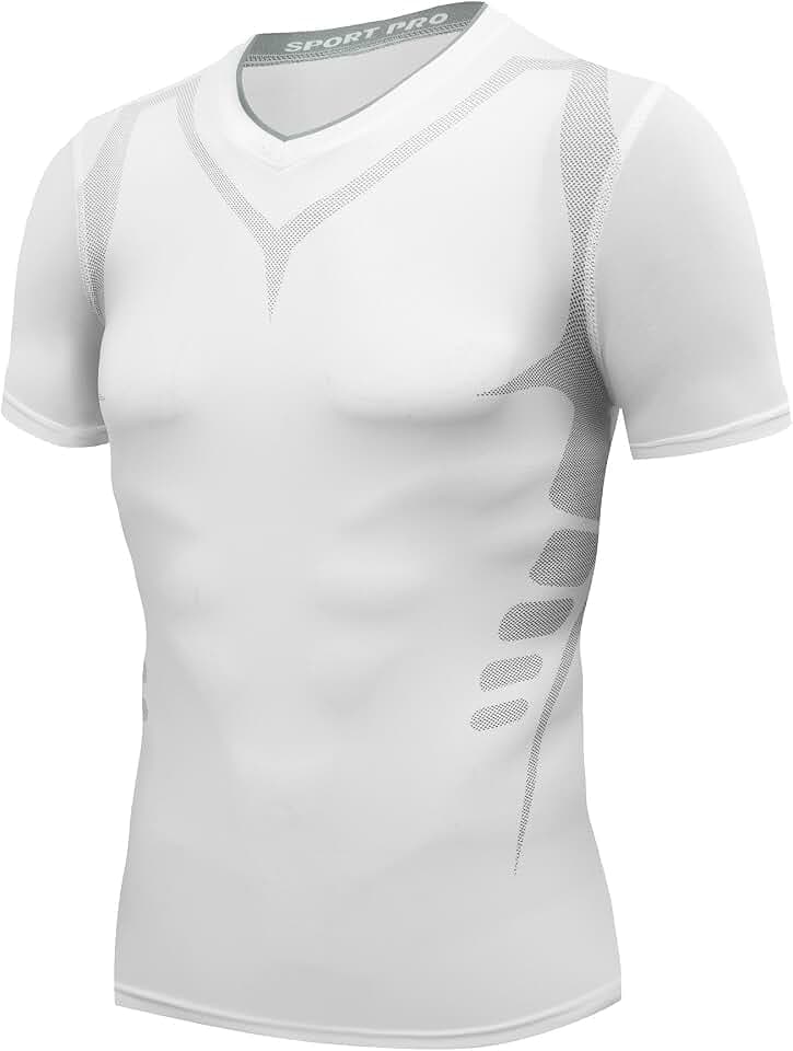 AMZSPORT Herren Kompressionsshirt Kurzarm Sport T-Shirt Funktionsshirt Laufshirt