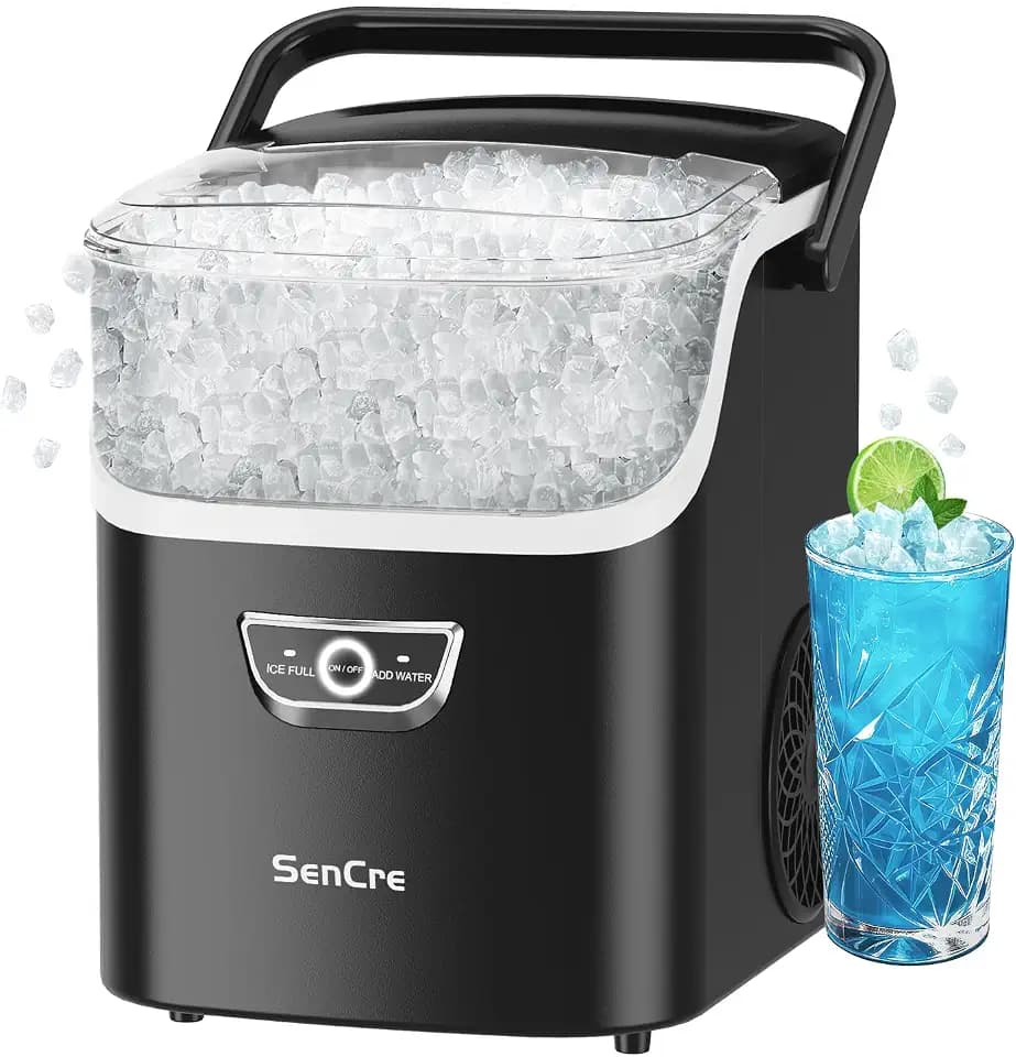 Ice Maker 40lbs Per Day Countertop Soft Sonic Ice Auto-Cleaning Portable Ice Machine for Home & Large Families