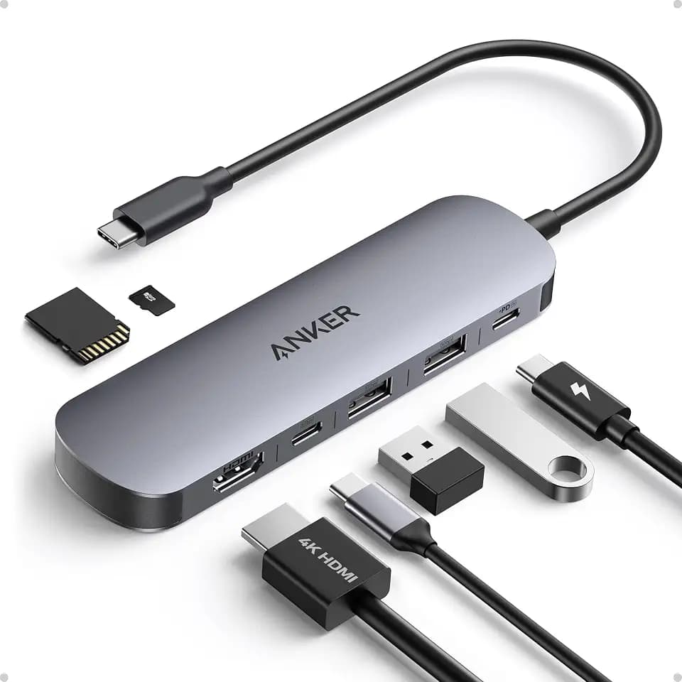 Anker USB C Hub, 7in1 Multi-Port USB Adapter, 4K@60Hz USBC to HDMI Splitter
