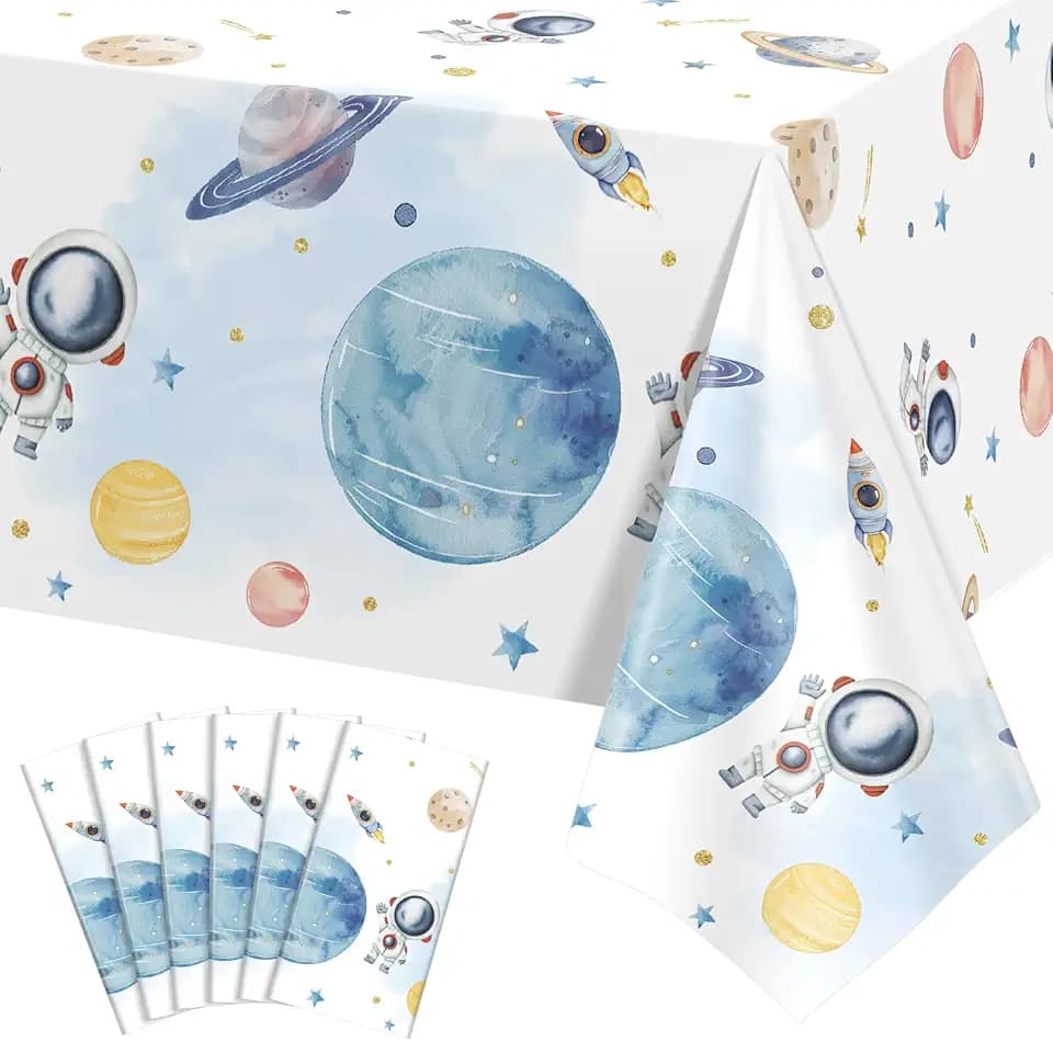 6 Pack First Trip Around The Sun Space Tablecloths, Star Party Table Cover