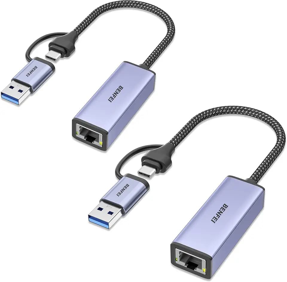 BENFEI USB Ethernet Adapter 1000Mbps, 2 Stück USB auf RJ45 Gigabit Ethernet LAN Netzwerkadapter Kompatibel für MacBook Surface Pro Notebook-PC mit Windows 11/10/8.1/8/7/XP/Vista, Mac OS