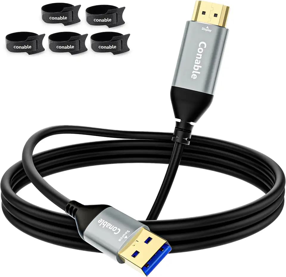 USB to HDMI Adapter Cable 4 FT, Unidirectional USB-A 3.0 to HDMI Cable