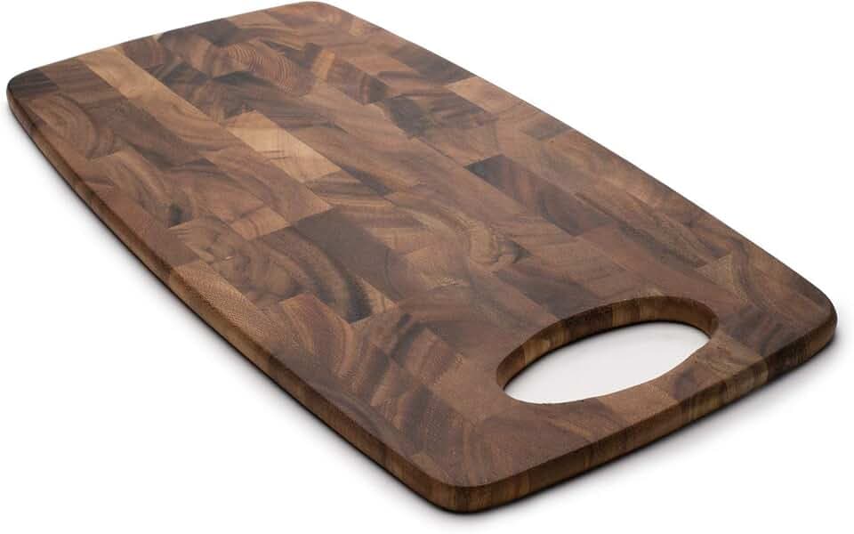 Ironwood Gourmet Calistoga End Grain Cheese Board, Acacia Wood 0.25 x 8 x 15 inches