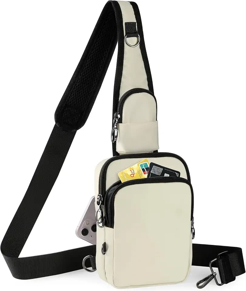 Anti-Theft Crossbody Sling Bag, RFID Blocking, Zipper Lock, Small