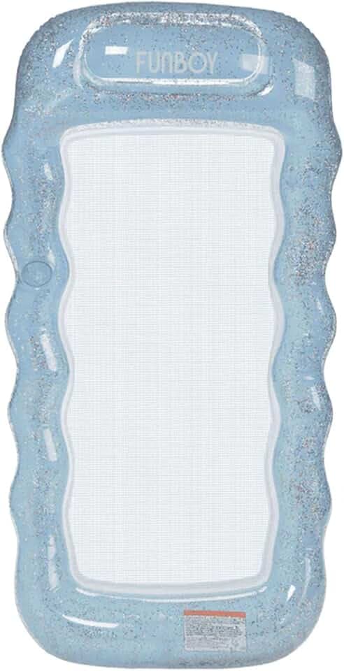 FUNBOY Clear Inflatable Mesh Pool Lounger Mesh Water Hammock with Built-in Pillow 70" Pool Hammock Float for Adults Swimming Pool Accessories & Tanning Pool Lounger Float for Pool Party & Summer