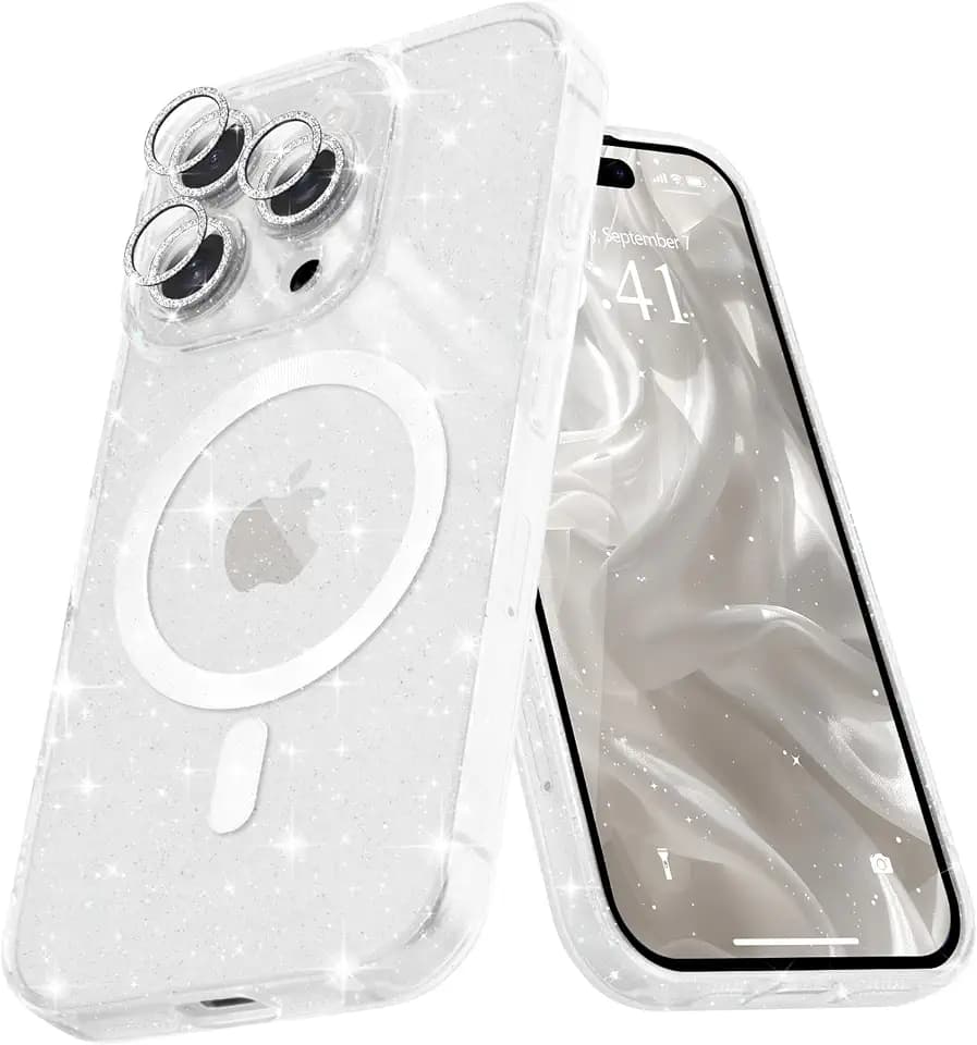 Micoden for iPhone 14 Pro Case for Women Girls, Sparkle Clear,Glitter Clear
