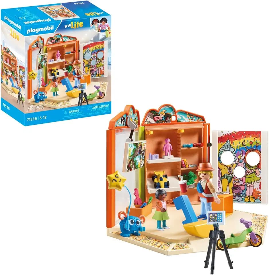 PLAYMOBIL MyLife 71536 Spielwarenladen, aufregende Momente im Spielparadies, inklusive Gamingecke und Fotowand, detailreiches Spielzeug für Kinder ab 5 Jahren