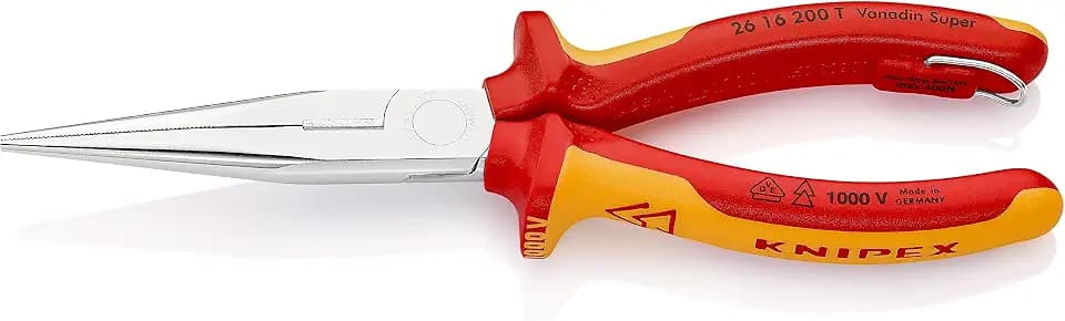 KNIPEX Flachrundzange mit Schneide, VDE-geprüft, 26 16 200 T
