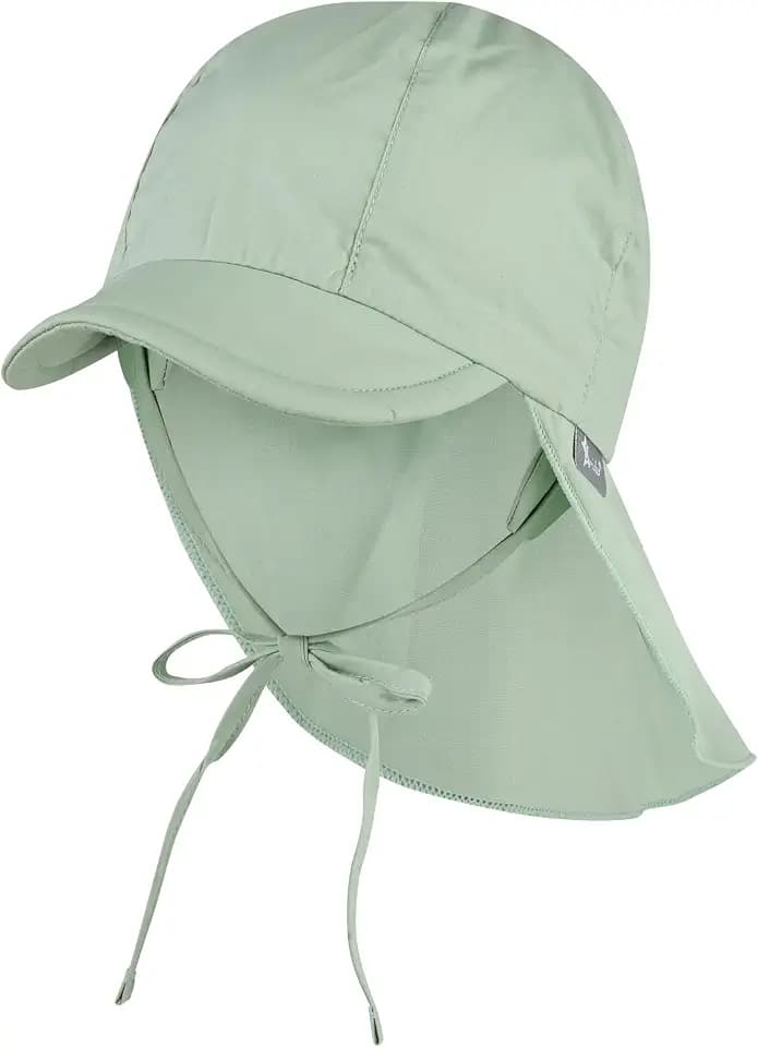 Sterntaler Schirmmütze Nacken - Unisex Baby- und Kinder Mütze mit Nackenschutz und einsteckbaren Ohrenklappen - UV-Schutz 50+ Sommermütze zum Binden - Popeline (Bio) Kopfbedeckung