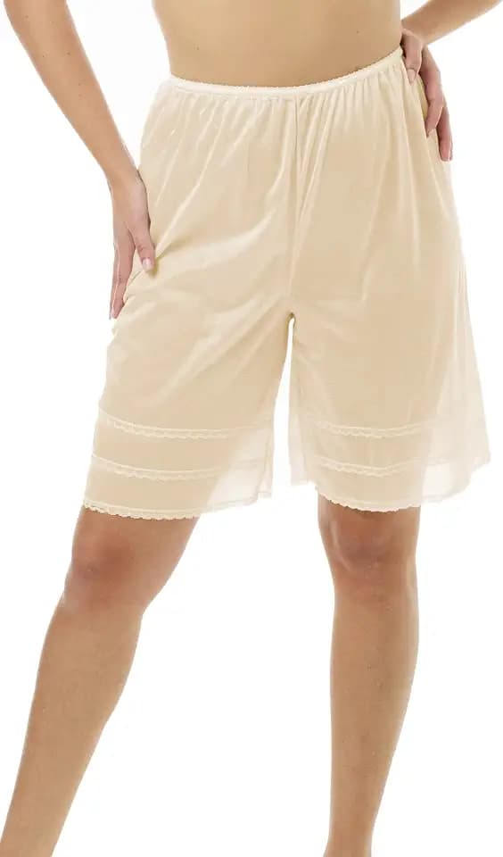 Underworks USA Snip-A-Length Pettipants Culotte Slip Bloomers Split Skirt - 8495