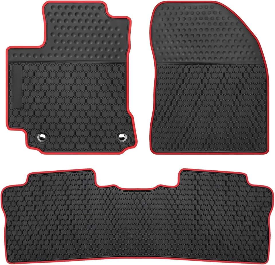 Car Floor Mats for Toyota Corolla Sedan 2014-2019 Rubber Black Red